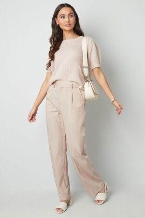 Basic shirt with puff sleeves - baby pink h5 Picture15